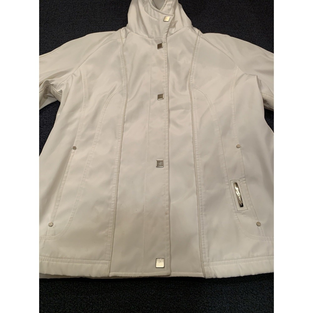 Liz Claiborne Jacket Women's Size Medium White Full Zip Hood - Picture 4 of 15